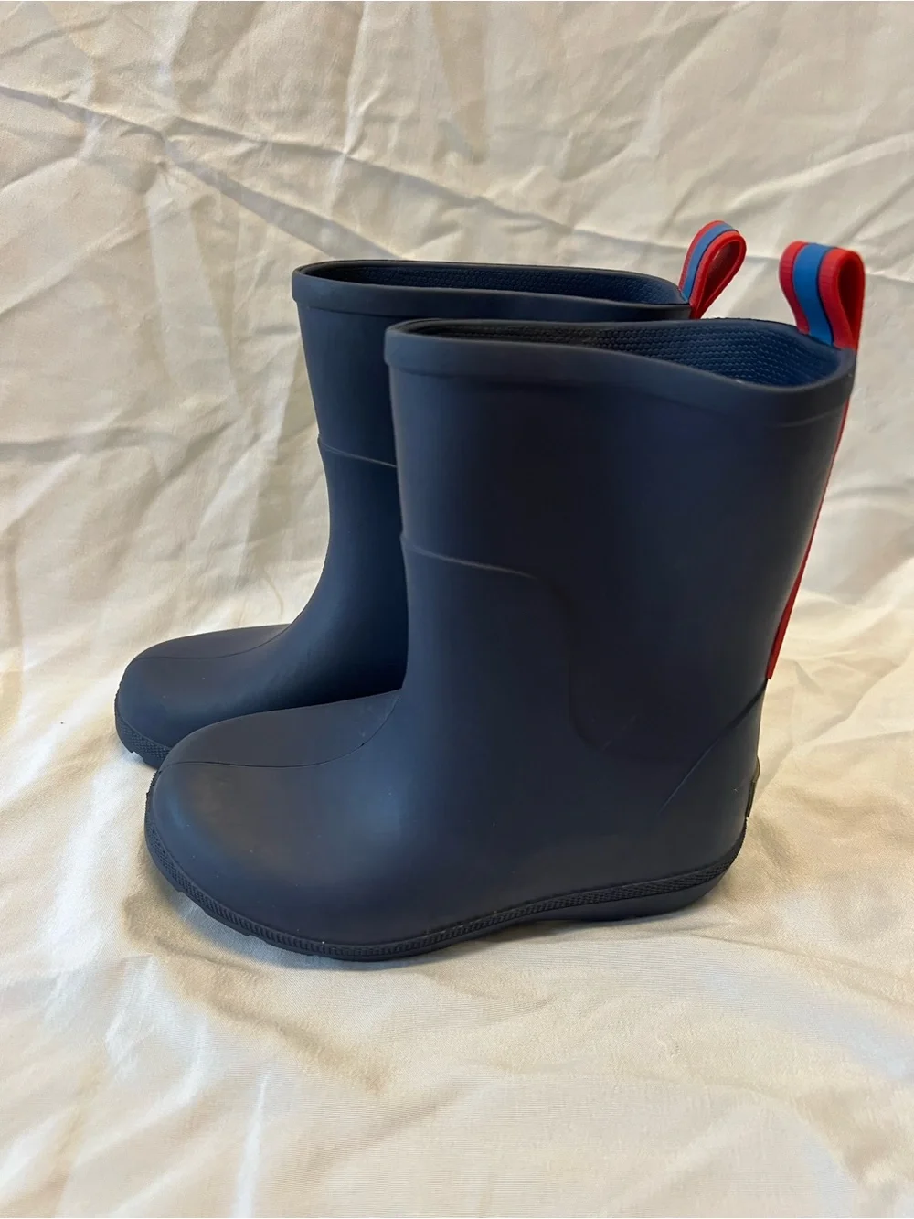 Totes Cirrus Charley Kids Rain Boots Blue Red Size 9/10